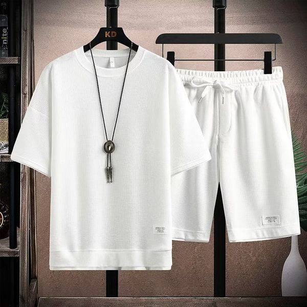 men's tracksuits waffle pattern 2 piece men shorts set summer tracksuit men fashion clothing harajuku style japan fashion loose fit swe, Gray
men's tracksuits waffle pattern 2 piece men shorts set summer tracksuit men fashion clothing harajuku style japan fashion loose fit swe, Gray