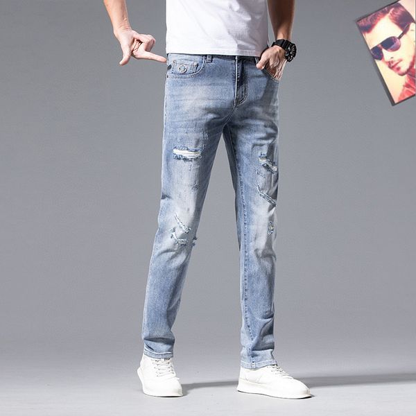 men's pants mens pants jeans university men's european star embroidery men's tight patchwork tearing men's fashion brand, Black
men's pants mens pants jeans university men's european star embroidery men's tight patchwork tearing men's fashion brand, Black