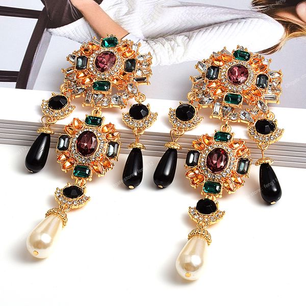 new bohemian vintage metal colorful crystals dangle drop earrings hanging pearls fine rhinestone jewelry accessories for women earringsdangl, Silver
new bohemian vintage metal colorful crystals dangle drop earrings hanging pearls fine rhinestone jewelry accessories for women earringsdangl, Silver