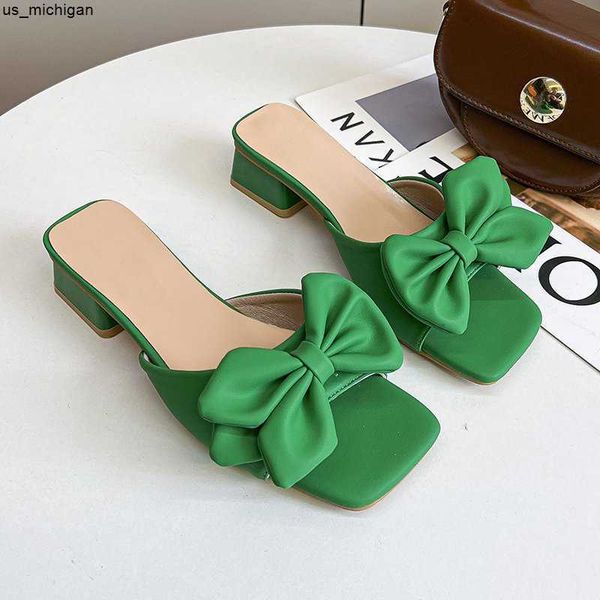 slippers 2023 summer square heels slippers women mules green butterflyknot slides sandal shoes female plus big size 45 j230417, Black
slippers 2023 summer square heels slippers women mules green butterflyknot slides sandal shoes female plus big size 45 j230417, Black