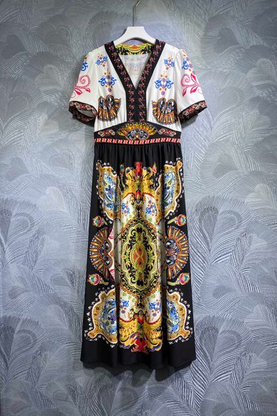designer dress 2023 new women's french retro summer dress with ethnic style and elegant elegant light luxury printed waist pulling dres, Black;gray
designer dress 2023 new women's french retro summer dress with ethnic style and elegant elegant light luxury printed waist pulling dres, Black;gray