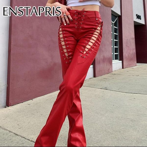 capris faux pu high waist lace up bandage leather pants streetwear red hollow out skinny straight trousers spring 2021 pantalones mujer, Black;white
capris faux pu high waist lace up bandage leather pants streetwear red hollow out skinny straight trousers spring 2021 pantalones mujer, Black;white