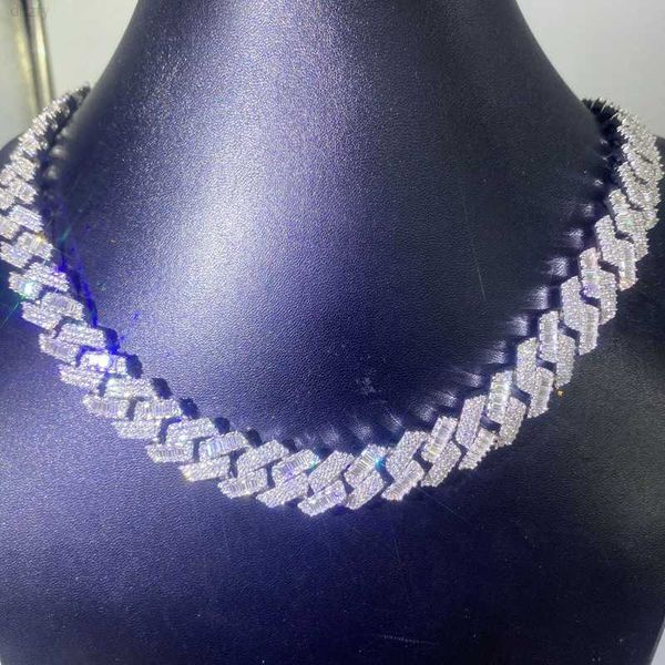 prong cuban chain diamond 15mm s925 moissanite clustered chains necklace, Silver
prong cuban chain diamond 15mm s925 moissanite clustered chains necklace, Silver