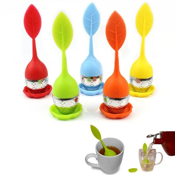 silicone handle tea infuser with stainless steel strainer and drip tray for herbal tea
silicone handle tea infuser with stainless steel strainer and drip tray for herbal tea