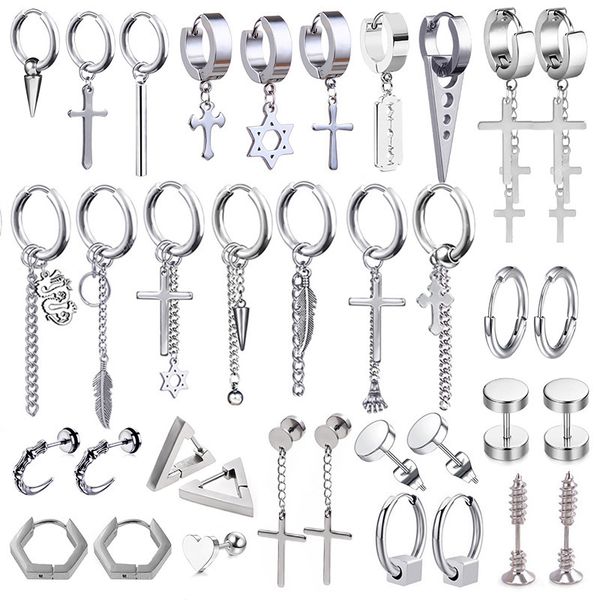 1 pair stainless steel cross pendant dangle long tassel hoop earrings men/women punk gothic jewelry gifts earringsdangle earrings, Silver
1 pair stainless steel cross pendant dangle long tassel hoop earrings men/women punk gothic jewelry gifts earringsdangle earrings, Silver