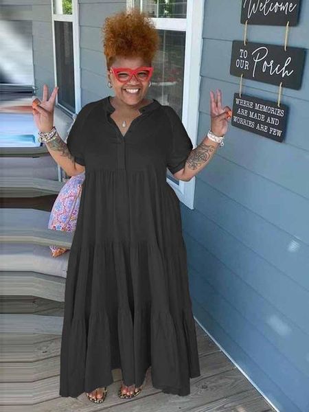dresses plus size woman clothing solid short sleeve long shirt dress loose women casual summer dress 2022 wholesale bulk dropshipping, Black
dresses plus size woman clothing solid short sleeve long shirt dress loose women casual summer dress 2022 wholesale bulk dropshipping, Black
