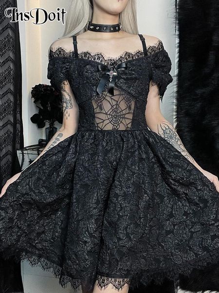 dresses insdoit gothic black corset summer dress women streetwear spider web lace patchwork dress lolita elegant party club dresses, Black;gray
dresses insdoit gothic black corset summer dress women streetwear spider web lace patchwork dress lolita elegant party club dresses, Black;gray