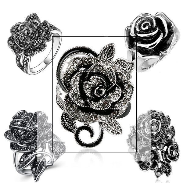 black rose ring with cz micro pave christmas new year party jewelry vintage flower rings for women wholesale lots bulk fashion jewelryrings, Golden;silver
black rose ring with cz micro pave christmas new year party jewelry vintage flower rings for women wholesale lots bulk fashion jewelryrings, Golden;silver