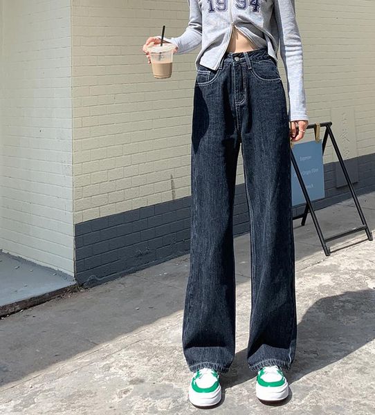 jeans dd2683 new dark loose wideleg pants retro straight mopping trousers jeans, Blue
jeans dd2683 new dark loose wideleg pants retro straight mopping trousers jeans, Blue