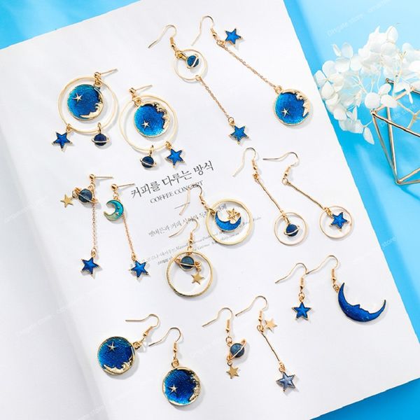 new fashion blue space universe moon star earrings for women gold color universe planet circle asymmetry long earrings earringsdangle earrin, Silver
new fashion blue space universe moon star earrings for women gold color universe planet circle asymmetry long earrings earringsdangle earrin, Silver