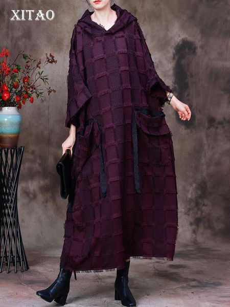 dresses xitao fashion loose hooded collar dress vintage three quarter bat wing tassel lattice contrast color decorate autumn new zy7873, Black;gray
dresses xitao fashion loose hooded collar dress vintage three quarter bat wing tassel lattice contrast color decorate autumn new zy7873, Black;gray