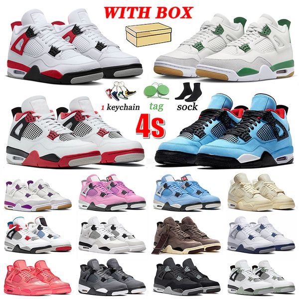 with box 4s basketball shoes jumpman 4 for men women trainers sb pine green fire red cement ts university pink blue sail midnight navy sneak, White;red
with box 4s basketball shoes jumpman 4 for men women trainers sb pine green fire red cement ts university pink blue sail midnight navy sneak, White;red