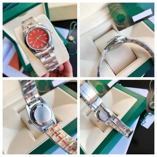 

Luxury men's watch 41mm/36mm women's 904L stainless steel strap red dial fashion watch luminous sapphire mirror waterproof watch montre de luxe jason 007