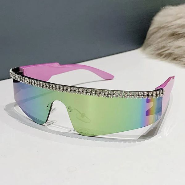Sunglasses Fashion One Piece Punk Diamond Women Y2K Flat Top Sun Glasses Men Vintage Goggles Gradient Eyewear Uv400
Sunglasses Fashion One Piece Punk Diamond Women Y2K Flat Top Sun Glasses Men Vintage Goggles Gradient Eyewear Uv400