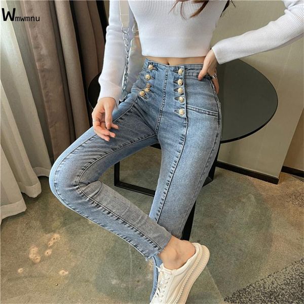 jeans women skinny splice jeans fashion doublebreasted high waist denim pencil pants vintage streetwear anklelength pants 9094cm, Blue
jeans women skinny splice jeans fashion doublebreasted high waist denim pencil pants vintage streetwear anklelength pants 9094cm, Blue