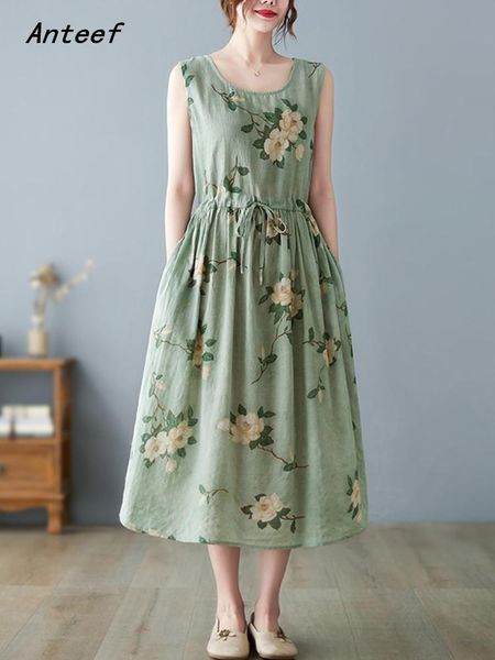 dresses anteef sleeveless strap cotton linen vintage floral dresses for women casual loose long summer dress elegant clothing 2022, Black;gray
dresses anteef sleeveless strap cotton linen vintage floral dresses for women casual loose long summer dress elegant clothing 2022, Black;gray