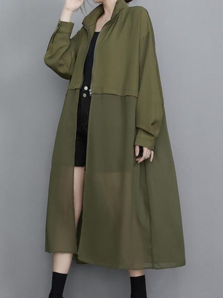 women's jackets solid color long windbreaker spring and summer 2023 fashion allmatch chiffon stitching zipper jacket 230418, Black;brown
women's jackets solid color long windbreaker spring and summer 2023 fashion allmatch chiffon stitching zipper jacket 230418, Black;brown
