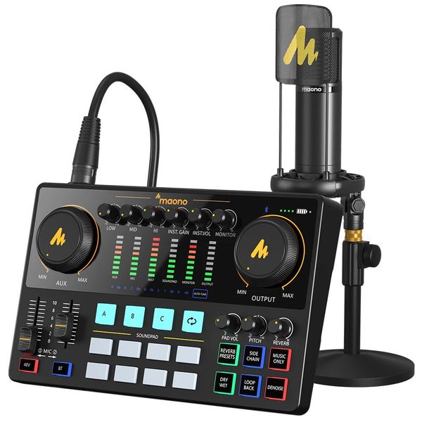Microphones Maonocaster AME2A Sound Card Set With XLR Microphone Audio Interface Podcasting for Youtube DJ Streaming Phone Computer PC S251123