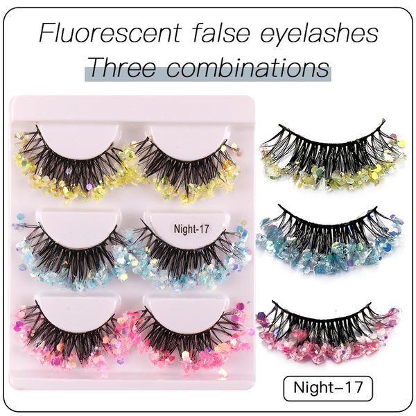 3pairs/set color luminous 3d false eyelashes glitter sequins thick and exaggerated european and american eyelashes stage makeup
3pairs/set color luminous 3d false eyelashes glitter sequins thick and exaggerated european and american eyelashes stage makeup