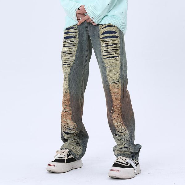 men's jeans ripped beggar denim trousers men loose paint print distressed casual hip hop brand fashion straight pants male 230418, Blue
men's jeans ripped beggar denim trousers men loose paint print distressed casual hip hop brand fashion straight pants male 230418, Blue