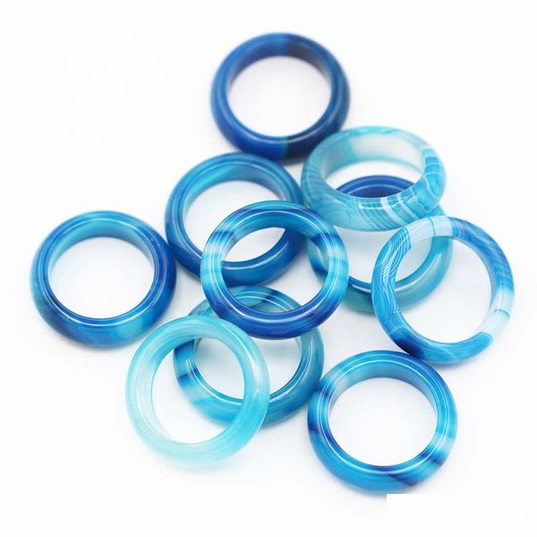 band rings 6mm blue stripe agate stone women finger ring size 17mm drop delivery jewelry dhriw, Silver
band rings 6mm blue stripe agate stone women finger ring size 17mm drop delivery jewelry dhriw, Silver