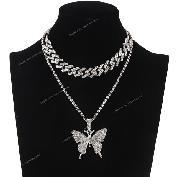 glam butterfly necklace set cuban link chain rhinestone choker necklace for women bling statement jewelry fashion jewelrynecklace bling butt, Silver
glam butterfly necklace set cuban link chain rhinestone choker necklace for women bling statement jewelry fashion jewelrynecklace bling butt, Silver
