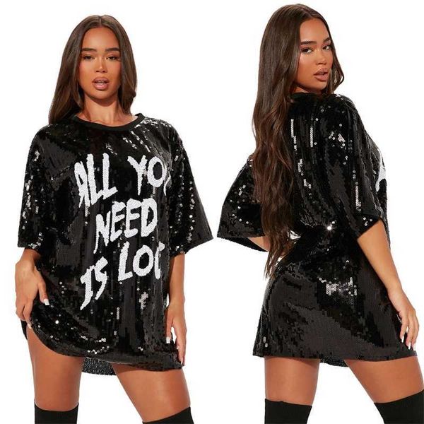 womens designer clothes dresses fashion round neck half sleeve loose beaded print dress ladies party sequins nightclub style 6 colors, Black;gray
womens designer clothes dresses fashion round neck half sleeve loose beaded print dress ladies party sequins nightclub style 6 colors, Black;gray
