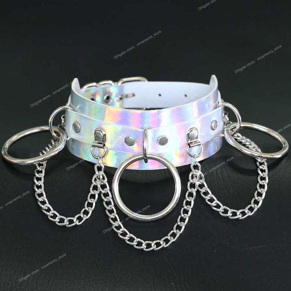 holographic choker chain necklace punk rainbow leather collar women holo chocker party emo rave festival costume jewelry fashion jewelryneck, Silver
holographic choker chain necklace punk rainbow leather collar women holo chocker party emo rave festival costume jewelry fashion jewelryneck, Silver