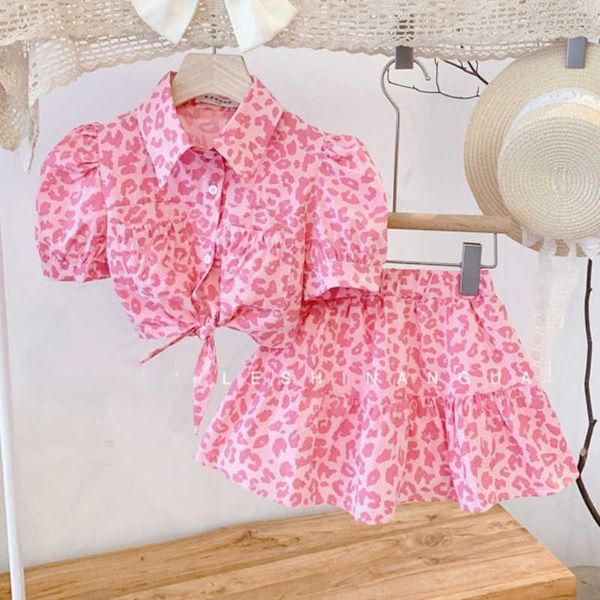s clothes set pink color leopard toddler new brand kids girl clothing sets blouse and skirt p230418, White
s clothes set pink color leopard toddler new brand kids girl clothing sets blouse and skirt p230418, White