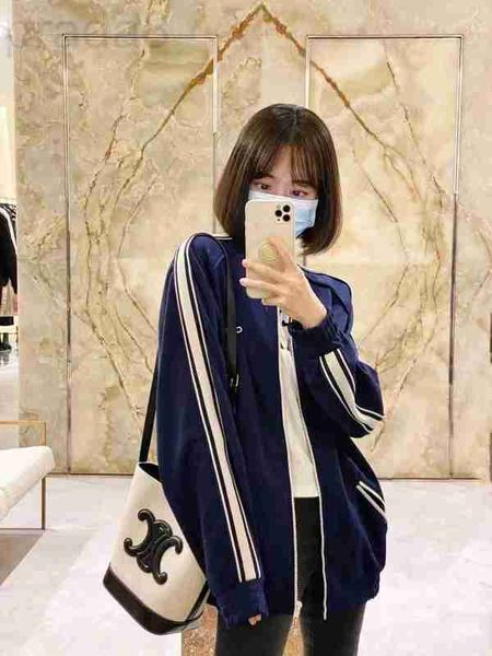 women's swimwear designer high edition autumn/winter new zipper stand neck letter embroidered jacket school uniform style set ujbg, White;black