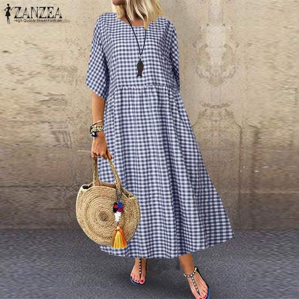 dresses 2022 new fashion women long maxi dress zanzea womens plaid check vestidos beach party summer sundress long shirt robe, Black;gray
dresses 2022 new fashion women long maxi dress zanzea womens plaid check vestidos beach party summer sundress long shirt robe, Black;gray