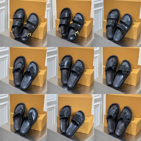 lu designer platform slipper sandals for women mens logo slides strap buckle dad sandal embossed monograms flip flops 100% leather summer sh, Black
lu designer platform slipper sandals for women mens logo slides strap buckle dad sandal embossed monograms flip flops 100% leather summer sh, Black