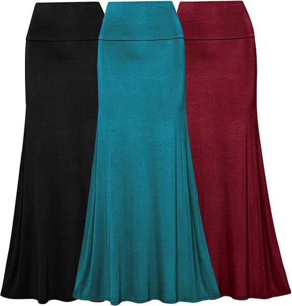 to live - 3 pack women's fold over flowy high waist maxi skirts - flare style floor length, Black
to live - 3 pack women's fold over flowy high waist maxi skirts - flare style floor length, Black