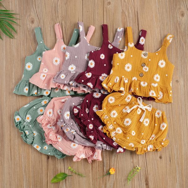 clothing sets summer born baby girls flower printed 2pcs clothes set sleeveless cotton linen ruffled e shorts infant suit 230418, White
clothing sets summer born baby girls flower printed 2pcs clothes set sleeveless cotton linen ruffled e shorts infant suit 230418, White