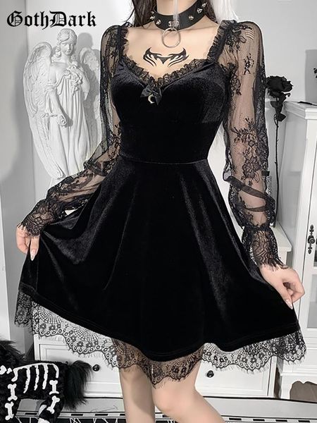 dresses goth dark velour gothic aesthetic vintage dresses women's lace patchwork grunge black dress long sleeve aline autumn partywear, Black;gray
dresses goth dark velour gothic aesthetic vintage dresses women's lace patchwork grunge black dress long sleeve aline autumn partywear, Black;gray