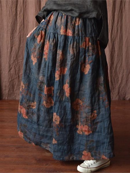 dresses johnature women print floral ramie skirts elastic waist clothes 2022 summer new patchwork loose casual skirts, White;black
dresses johnature women print floral ramie skirts elastic waist clothes 2022 summer new patchwork loose casual skirts, White;black