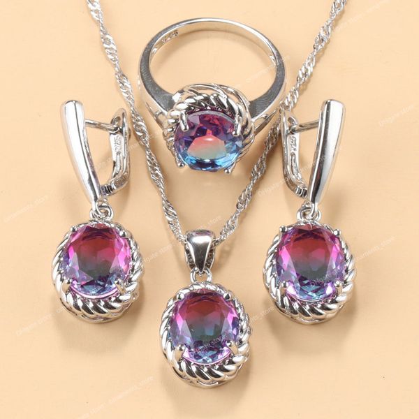 13-colors stone 925 mark bridal jewelry sets wedding ring costume earrings pendant chain necklace for women christmas gift fashion jewelryje, Silver
13-colors stone 925 mark bridal jewelry sets wedding ring costume earrings pendant chain necklace for women christmas gift fashion jewelryje, Silver