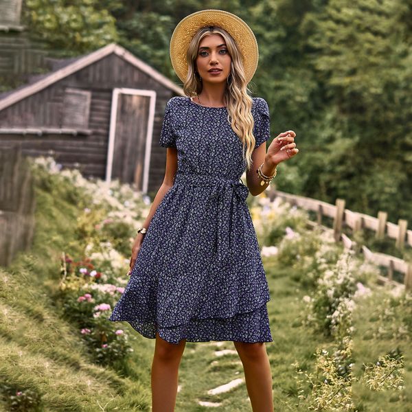 floral printted casual onepiece dress for women loose belt laceup crewneck aline skirts short sleeve 2023 summer holiday wear new fashion 5, Black;gray
floral printted casual onepiece dress for women loose belt laceup crewneck aline skirts short sleeve 2023 summer holiday wear new fashion 5, Black;gray