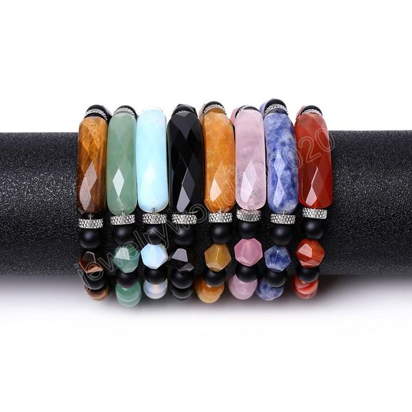 strand natural stone prism faceted bead bracelet semi-precious stone tiger eye rose quartz red agate yellow jade yoga bracelet wristband fas, Black
strand natural stone prism faceted bead bracelet semi-precious stone tiger eye rose quartz red agate yellow jade yoga bracelet wristband fas, Black