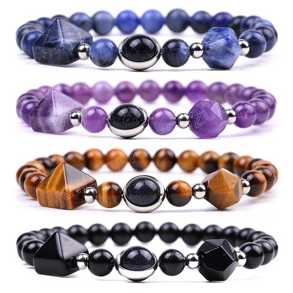 pyramid faceted stone strand bracelet semi-precious stone amethyst rose quartz tiger eye beaded yoga obsidian sodalite beaded bracelet fashi, Black
pyramid faceted stone strand bracelet semi-precious stone amethyst rose quartz tiger eye beaded yoga obsidian sodalite beaded bracelet fashi, Black