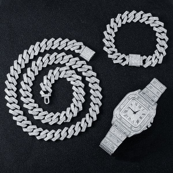 strands strings necklace watchbracelet hip hop cuban chain silver color full iced out chain paved s hip hop men jewelry set 230418, Black
strands strings necklace watchbracelet hip hop cuban chain silver color full iced out chain paved s hip hop men jewelry set 230418, Black