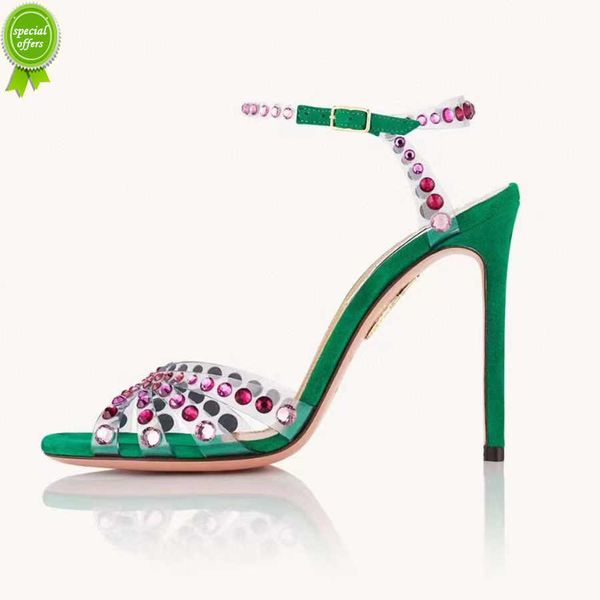 designer sandals sandals aquazzura high-heeled 100mm crystal-encrusted transparent pvc green red heels sky-high heel for women summer luxury, Black
designer sandals sandals aquazzura high-heeled 100mm crystal-encrusted transparent pvc green red heels sky-high heel for women summer luxury, Black