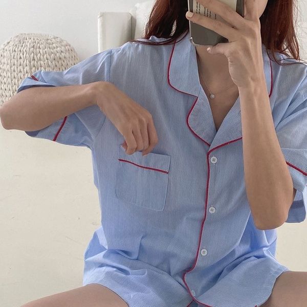 women's sleepwear korean pajamas for women pyjamas loose pijamas with shorts two piece set summer soft casual home suit spring drop 230, Black;red
women's sleepwear korean pajamas for women pyjamas loose pijamas with shorts two piece set summer soft casual home suit spring drop 230, Black;red