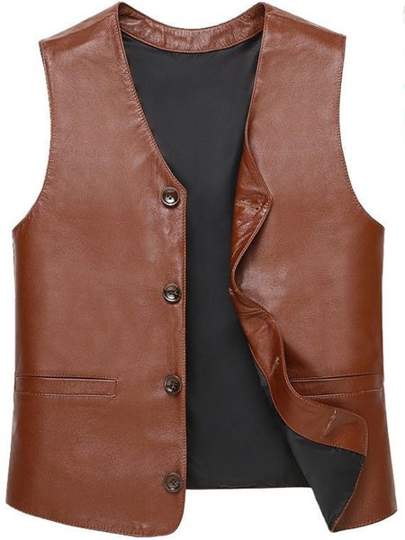 men's vests autumn and winter genuine layer cowhide keep warm slim fit casual leather vest 230418, Black;white
men's vests autumn and winter genuine layer cowhide keep warm slim fit casual leather vest 230418, Black;white