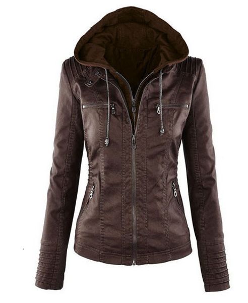 women's leather faux jacket women 2023 basic coat female winter motorcycle suede pu zipper hoodies outerwear 230418, Black
women's leather faux jacket women 2023 basic coat female winter motorcycle suede pu zipper hoodies outerwear 230418, Black