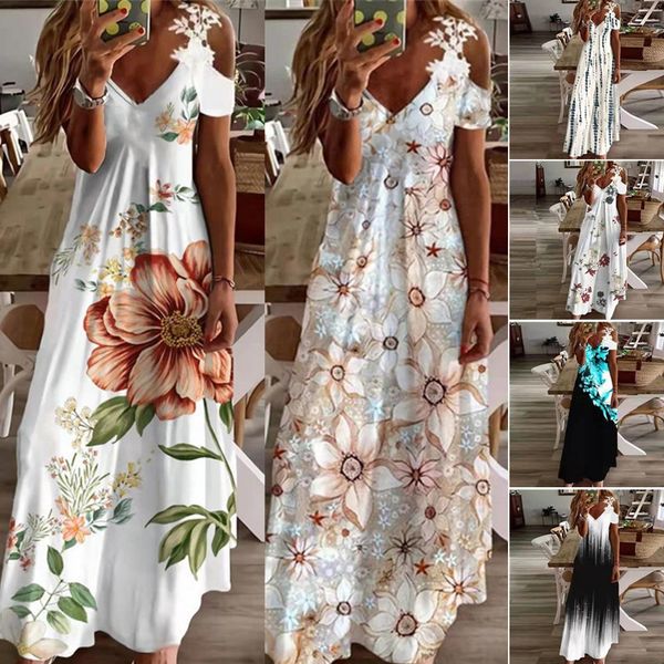 maxi dress for women feather printed lace sling ladies loose-fitting hollow out a-line long dress streetwear for party, White;black
maxi dress for women feather printed lace sling ladies loose-fitting hollow out a-line long dress streetwear for party, White;black