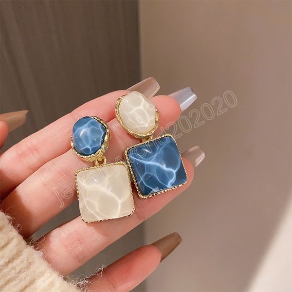 korean blue color geometric square dangle earrings unique luxury women students drop earrings accessories, Silver
korean blue color geometric square dangle earrings unique luxury women students drop earrings accessories, Silver