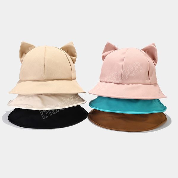 cartoon cat ear bucket hat cap for girl cotton dome sun hat women korean spring summer panama solid female outdoor sun hat, Blue;gray
cartoon cat ear bucket hat cap for girl cotton dome sun hat women korean spring summer panama solid female outdoor sun hat, Blue;gray