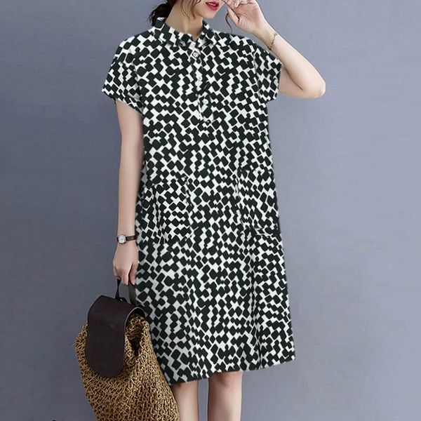 dresses zanzea vintage summer plaid checked sundress robe femme holiday kneelength dress tunic women lapel neck short sleeve vestidos, Black;gray
dresses zanzea vintage summer plaid checked sundress robe femme holiday kneelength dress tunic women lapel neck short sleeve vestidos, Black;gray
