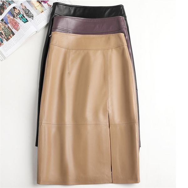 skirts stylish women genuine leather skirt female slit pockets sewing high waist jupe mujer a-line mid-length khaki/purple chic faldas 23041, Black
skirts stylish women genuine leather skirt female slit pockets sewing high waist jupe mujer a-line mid-length khaki/purple chic faldas 23041, Black